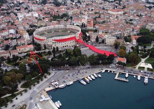 The biggest tie in the world and the Pula Arena